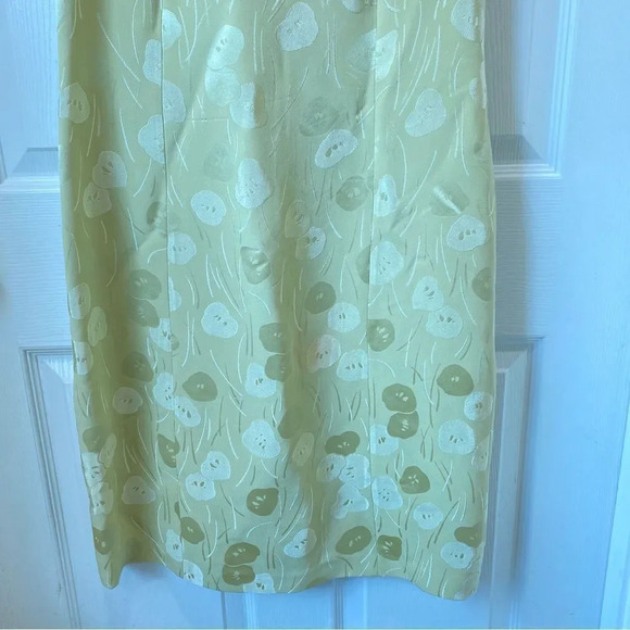 LOUIS FERAUD Green Silk Blend Dress Size US 10 Abstract Pattern Apples - Picture 5 of 6